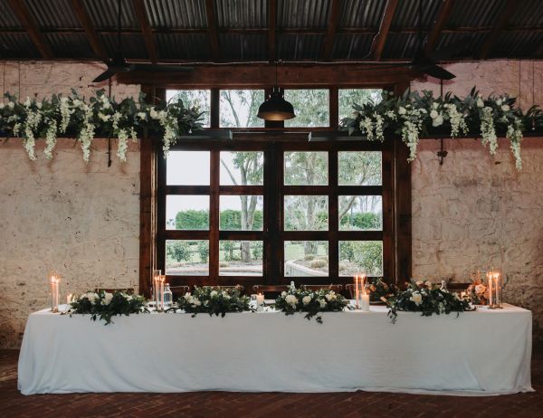 Silk Floral Table Runner Photo