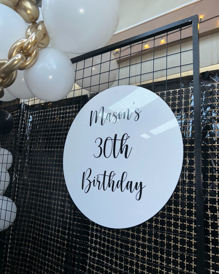 Acrylic 60cm Disc with Personalised Lettering Photo - 2