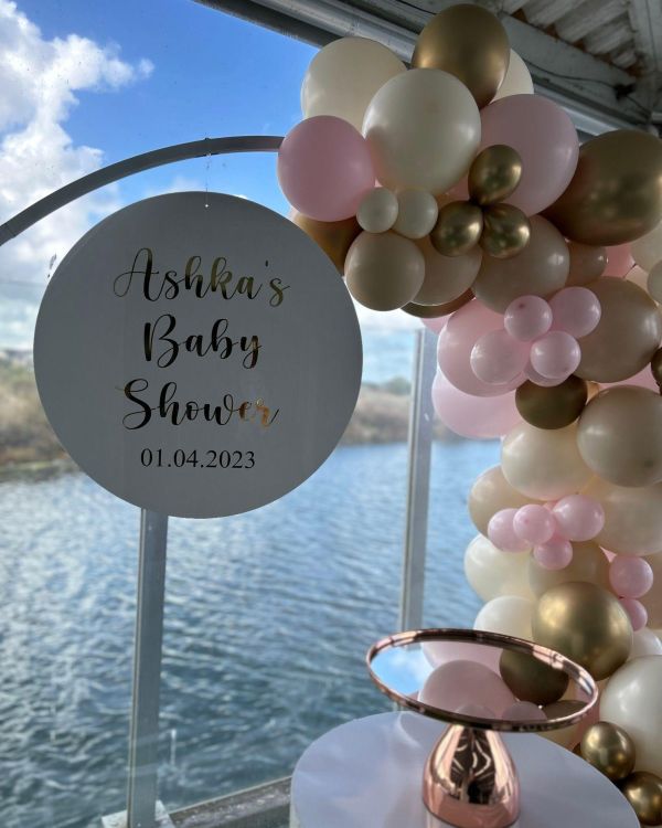 Acrylic 60cm Disc with Personalised Lettering Photo