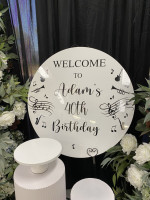 Acrylic 90cm Disc Welcome Sign - Personalised Signage & Easel Photo - 4
