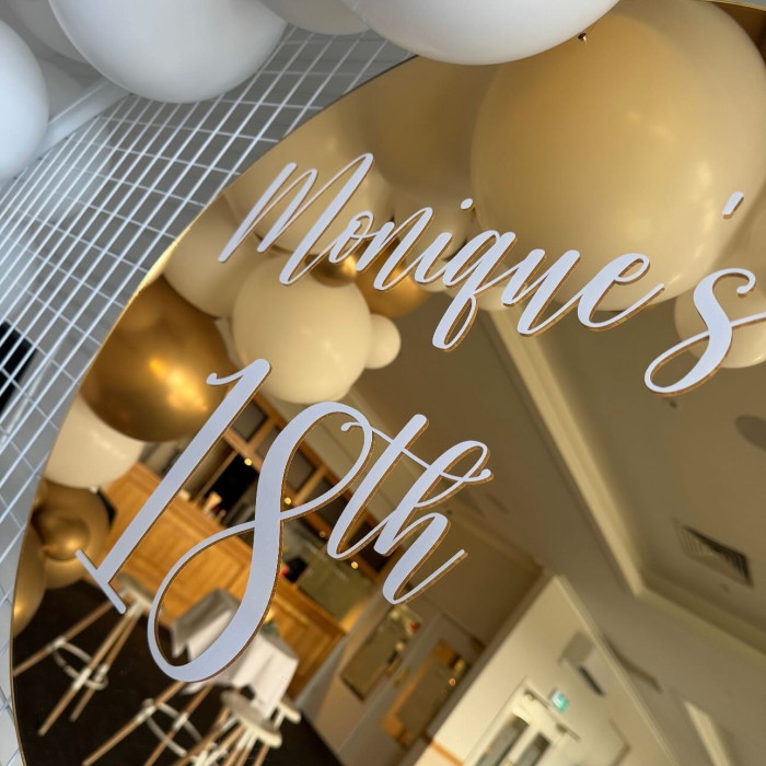 Acrylic 60cm Disc with Personalised Lettering Photo - 3