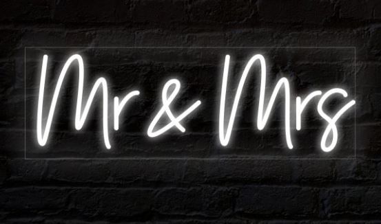 Mr and Mrs Neon Sign Photo