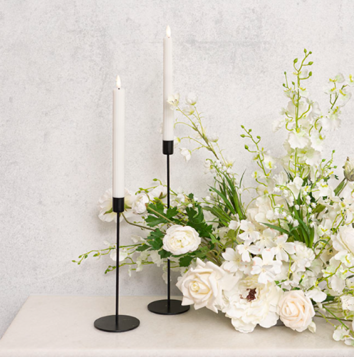 LED Fluted Taper Candle Photo - 1