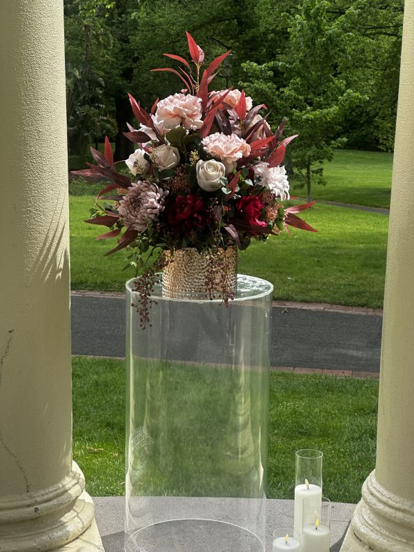 Large Silk Pink Floral & Foliage Arrangement Photo