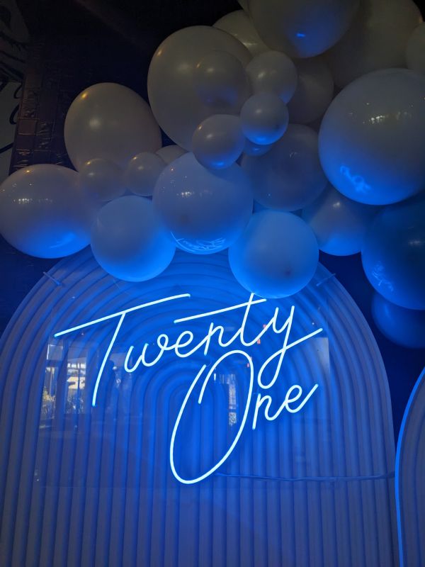 Twenty One Neon Sign Photo