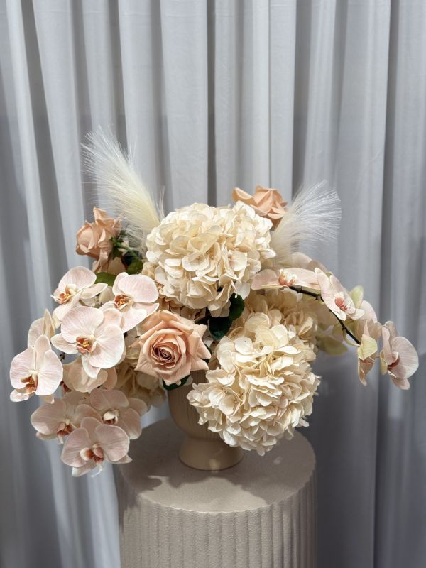 Medium Silk Nude Floral Arrangement Photo