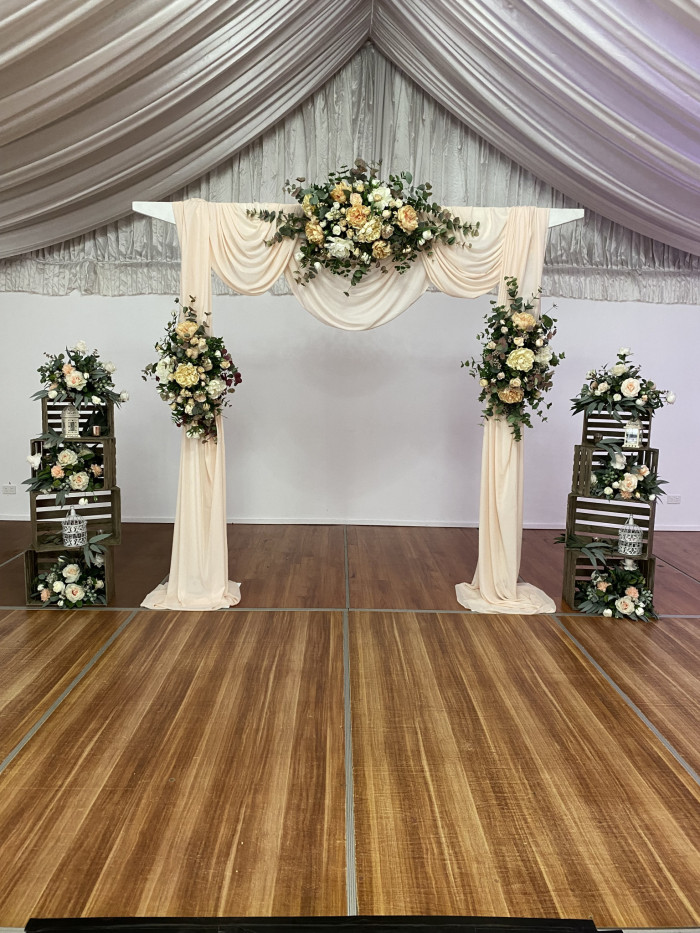 Ceremonial White Wooden Arbour Photo - 2