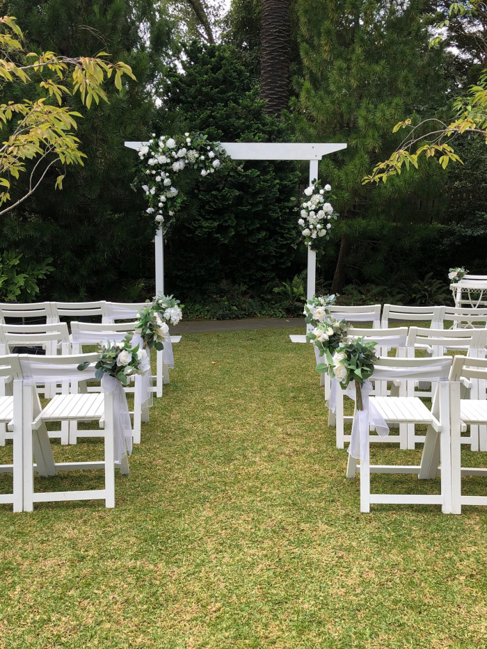 Ceremonial White Wooden Arbour Photo - 1